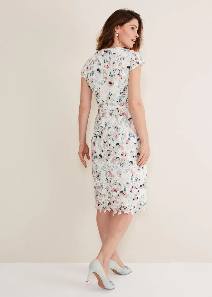 Phase Eight Franky Floral Lace Dress Ivorymulti Women Dresses