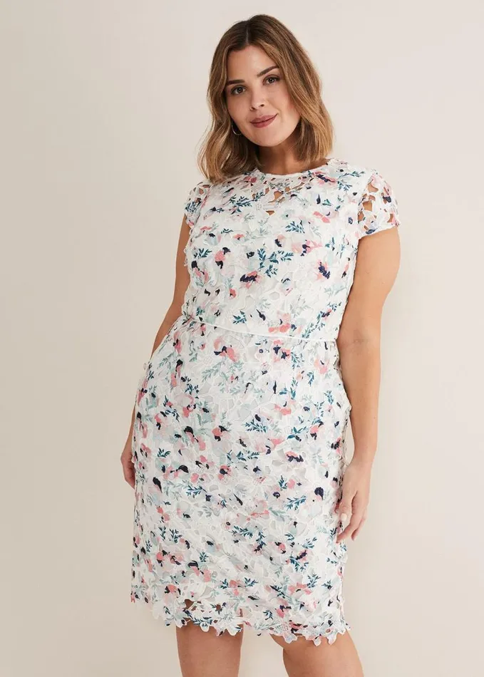 Phase Eight Franky Floral Lace Dress Ivorymulti Women Dresses