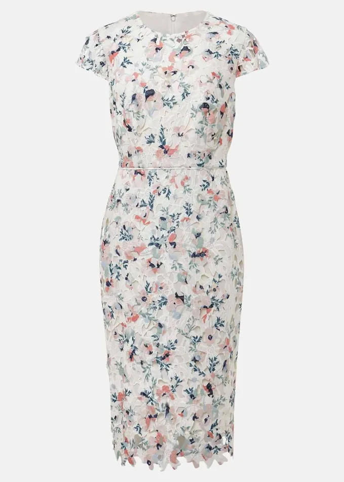 Phase Eight Franky Floral Lace Dress Ivorymulti Women Dresses