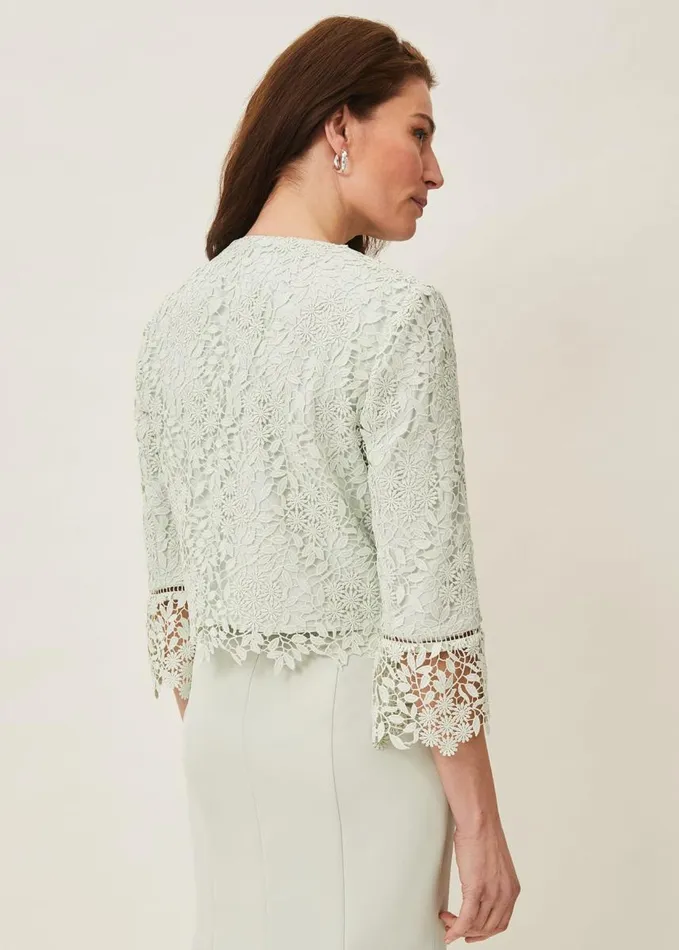 Phase Eight Georgia Lace Jacket Spearmint Women Jackets