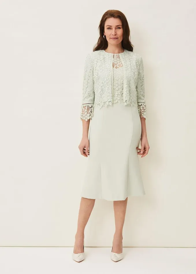 Phase Eight Georgia Lace Jacket Spearmint Women Jackets