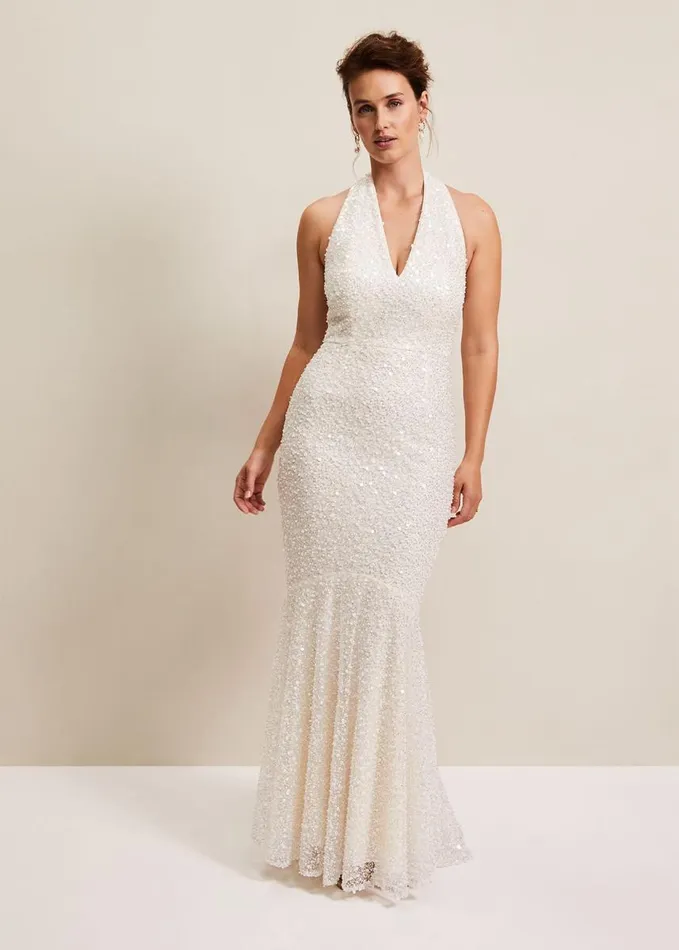 Phase Eight Guinevere Embellished Bridal Dress Ivory Women Dresses