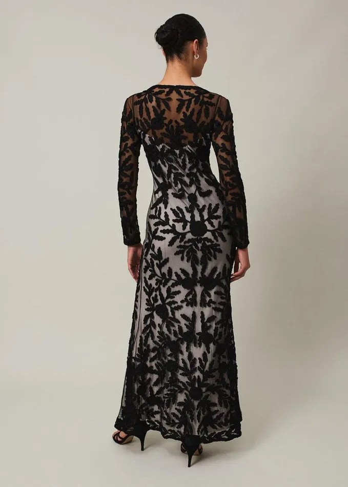 Phase Eight Hermione Tapework Maxi Dress Blacknude Women Dresses