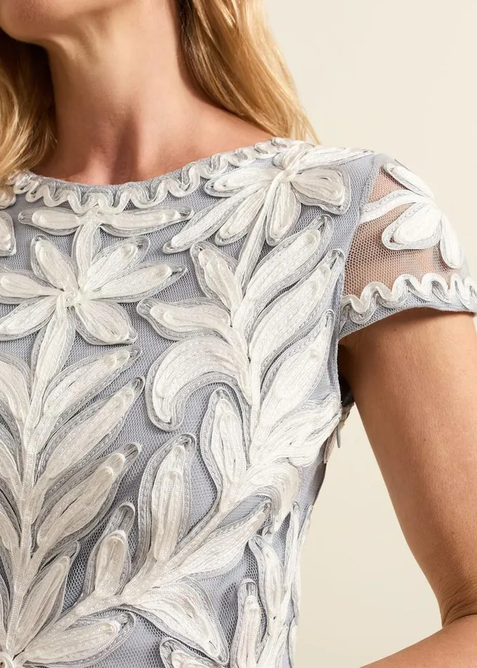 Phase Eight Isobel Tapework Lace Fitted Dress Mineral Ivory Women Dresses