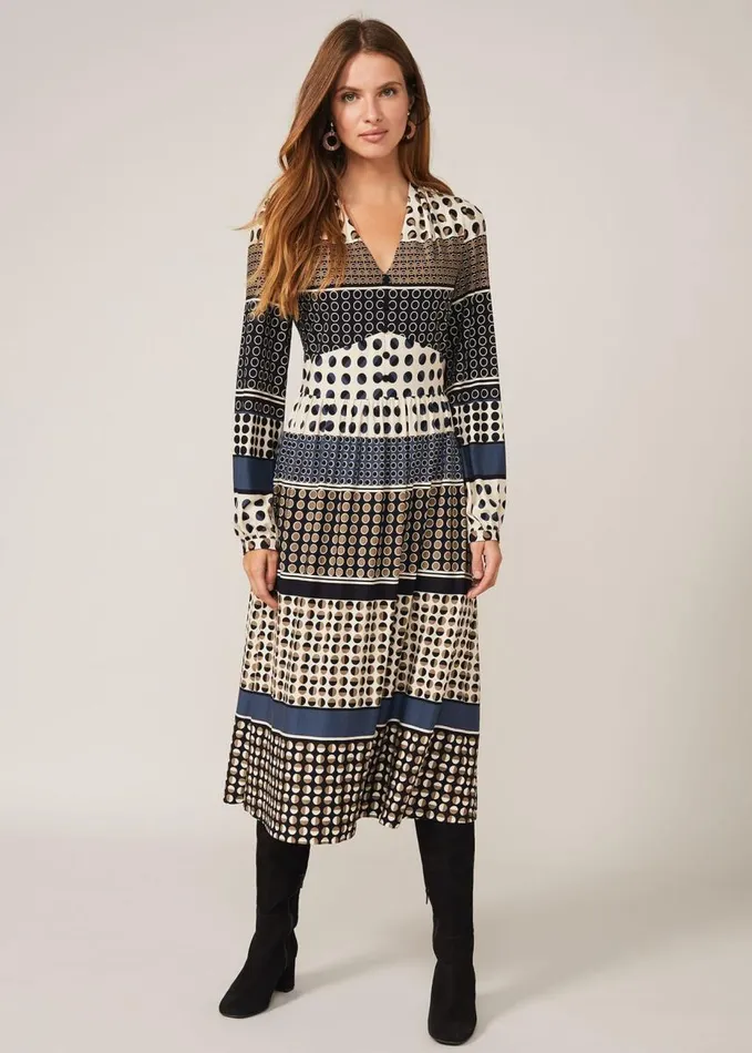 Phase Eight Jacinta Spot Print Dress Black Multi Women Dresses