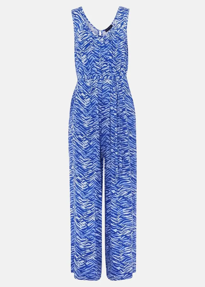 Phase Eight Juliana Zebra Print Jersey Jumpsuit Blue Women Dresses