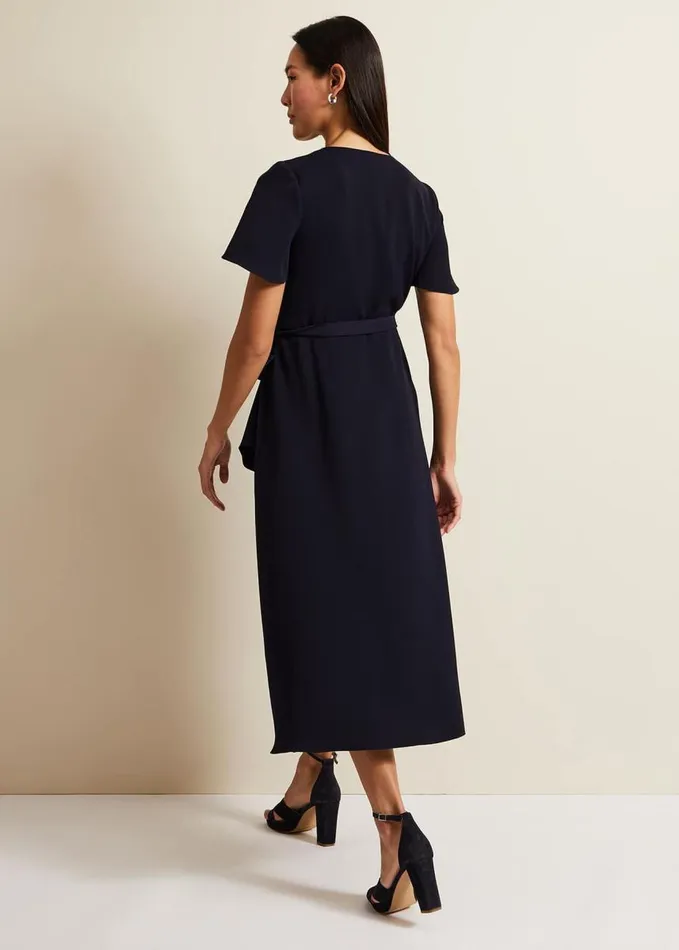 Phase Eight Julissa Navy Frill Wrap Dress Navy Women Dresses