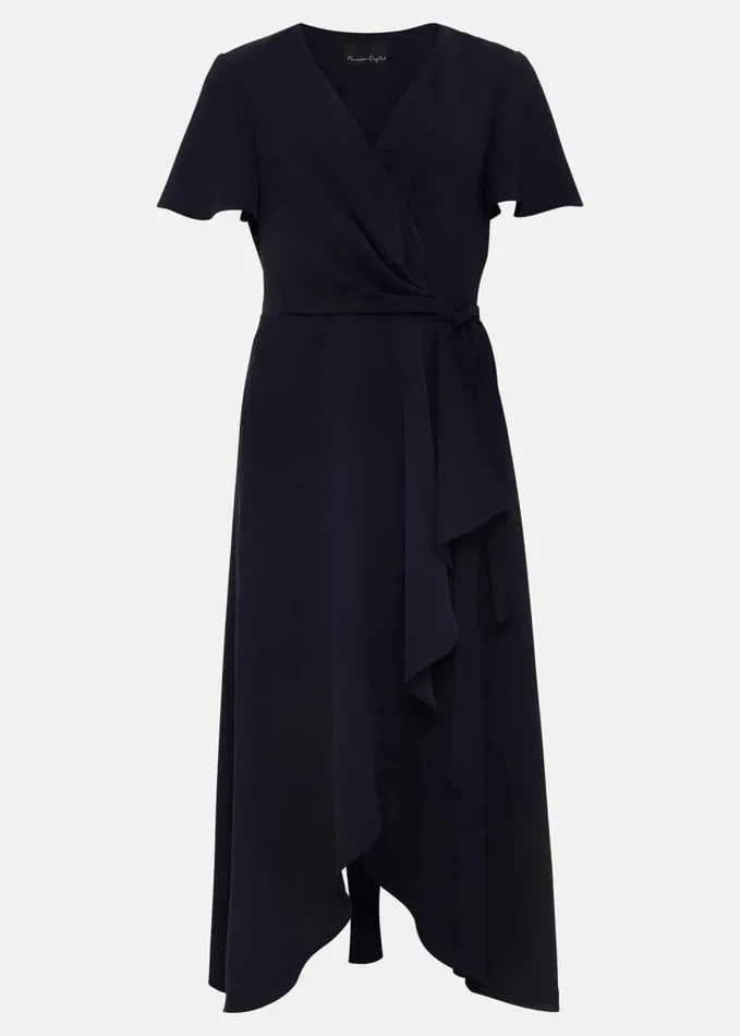 Phase Eight Julissa Navy Frill Wrap Dress Navy Women Dresses