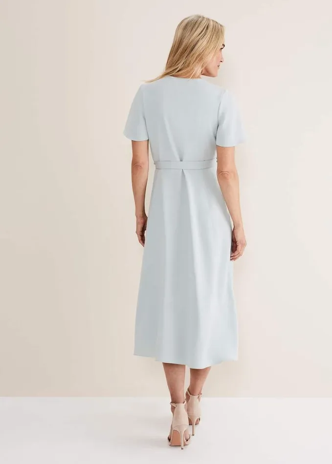 Phase Eight Julissa Ruffle Wrap Midi Dress Eau De Nil Women Dresses