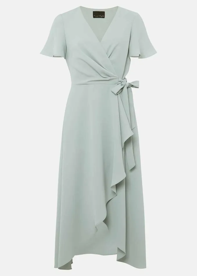 Phase Eight Julissa Ruffle Wrap Midi Dress Eau De Nil Women Dresses