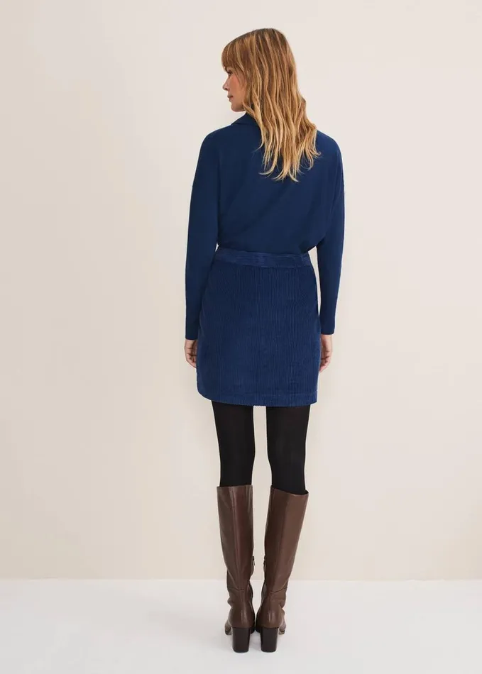 Phase Eight Kennedy Corduroy Mini Skirt Teal Women Skirts