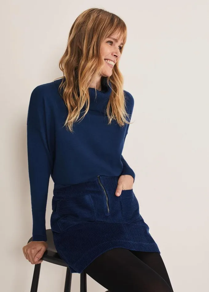 Phase Eight Kennedy Corduroy Mini Skirt Teal Women Skirts