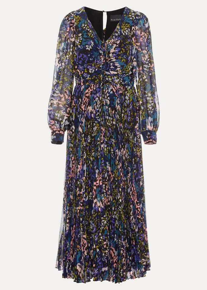 Phase Eight Kindra Floral Pleated Midi Dress Multicoloured Women Dresses