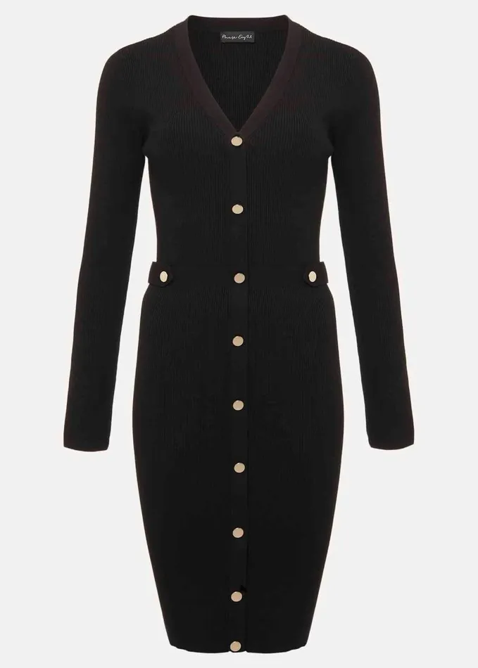 Phase Eight Kinza Black Knitted Mini Dress Black Women Dresses