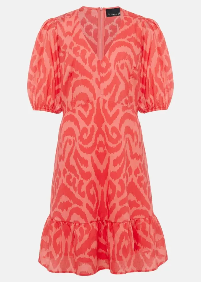 Phase Eight Krystal Cotton Abstract Mini Dress Pinkred Women Dresses