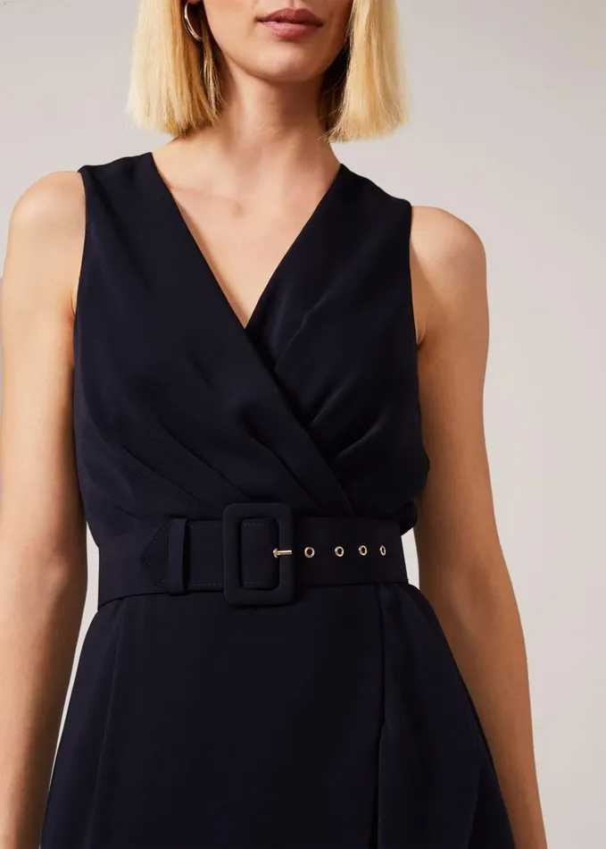 Phase Eight Lara Belted Dress Navy Women Dresses