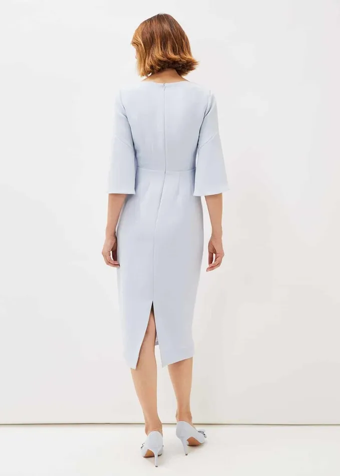 Phase Eight Layla Bow Detail Fitted Dress Sky Blue Women Dresses