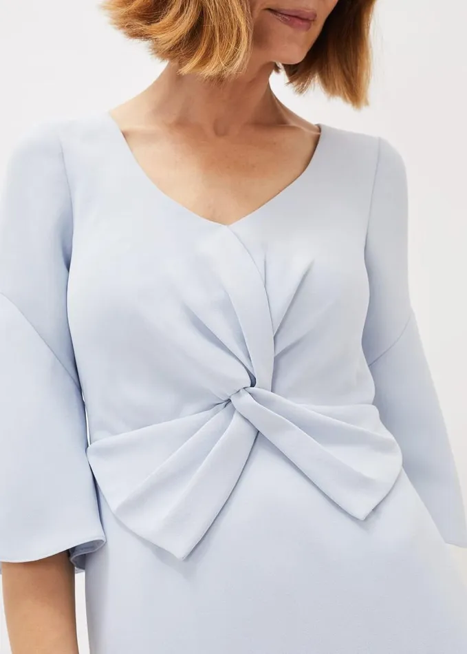 Phase Eight Layla Bow Detail Fitted Dress Sky Blue Women Dresses