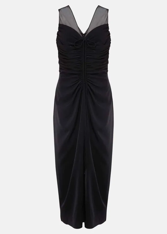 Phase Eight Leah Ruched Midi Dress Black Women Dresses