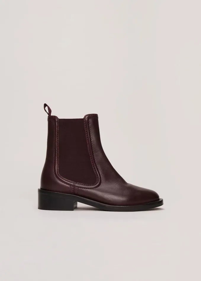 Phase Eight Leather Ankle Boots Burgundy Women Boots