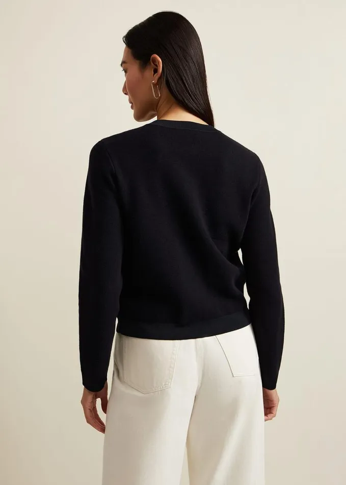 Phase Eight Libby Knitted Jacket Navy Women Knitwear