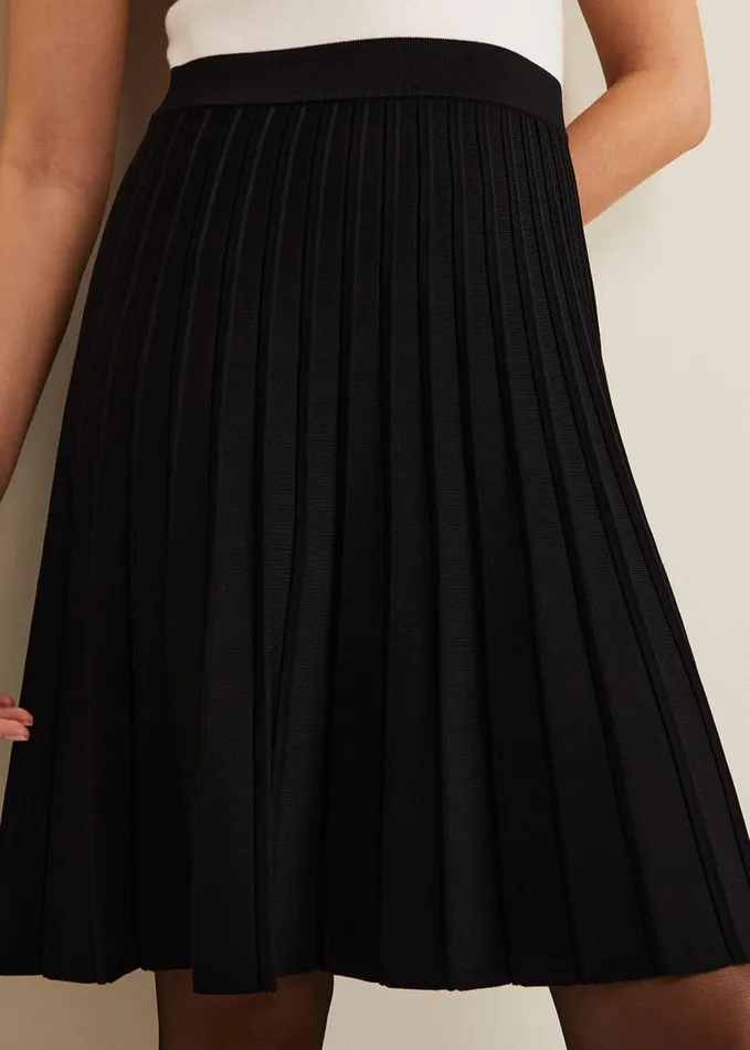 Phase Eight Libby Textured Knit Dress Blackivory Women Dresses