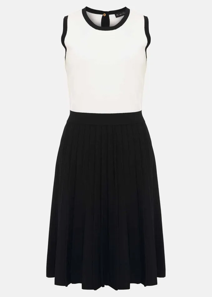 Phase Eight Libby Textured Knit Dress Blackivory Women Dresses