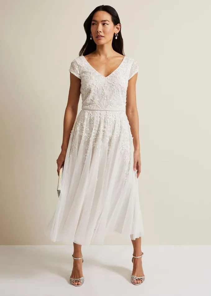 Phase Eight Lorena Tulle Wedding Dress Ivory Women Dresses