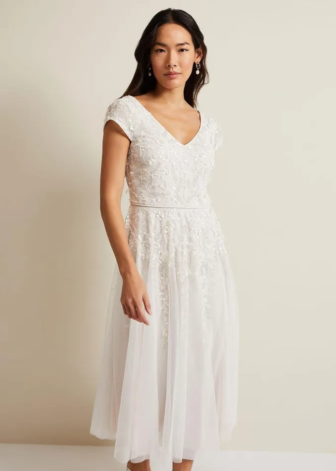 Phase Eight Lorena Tulle Wedding Dress Ivory Women Dresses