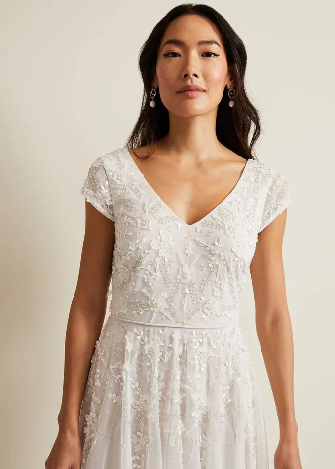 Phase Eight Lorena Tulle Wedding Dress Ivory Women Dresses