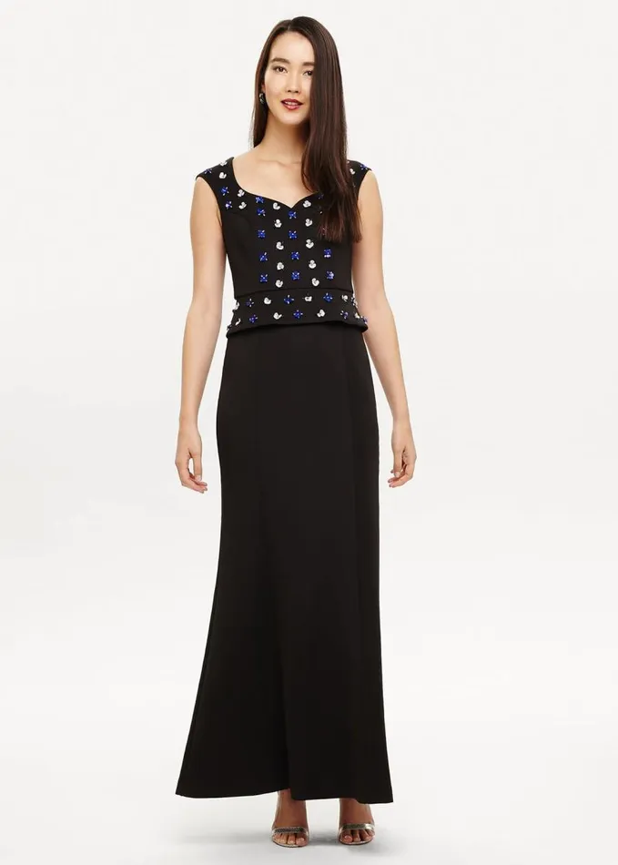 Phase Eight Louise Embellished Maxi Dress Black Women Dresses