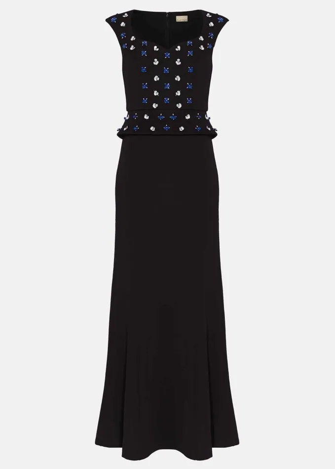 Phase Eight Louise Embellished Maxi Dress Black Women Dresses