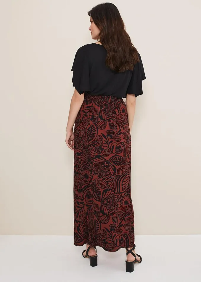 Phase Eight Mara Abstract Maxi Skirt Blackspice Women Skirts