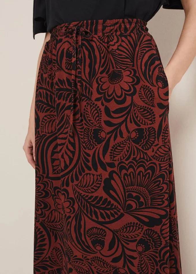 Phase Eight Mara Abstract Maxi Skirt Blackspice Women Skirts