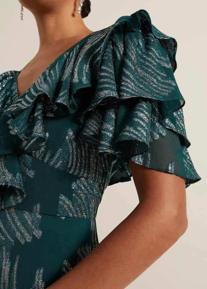 Phase Eight Marzia Teal Fil Coupe Maxi Dress Teal Women Dresses