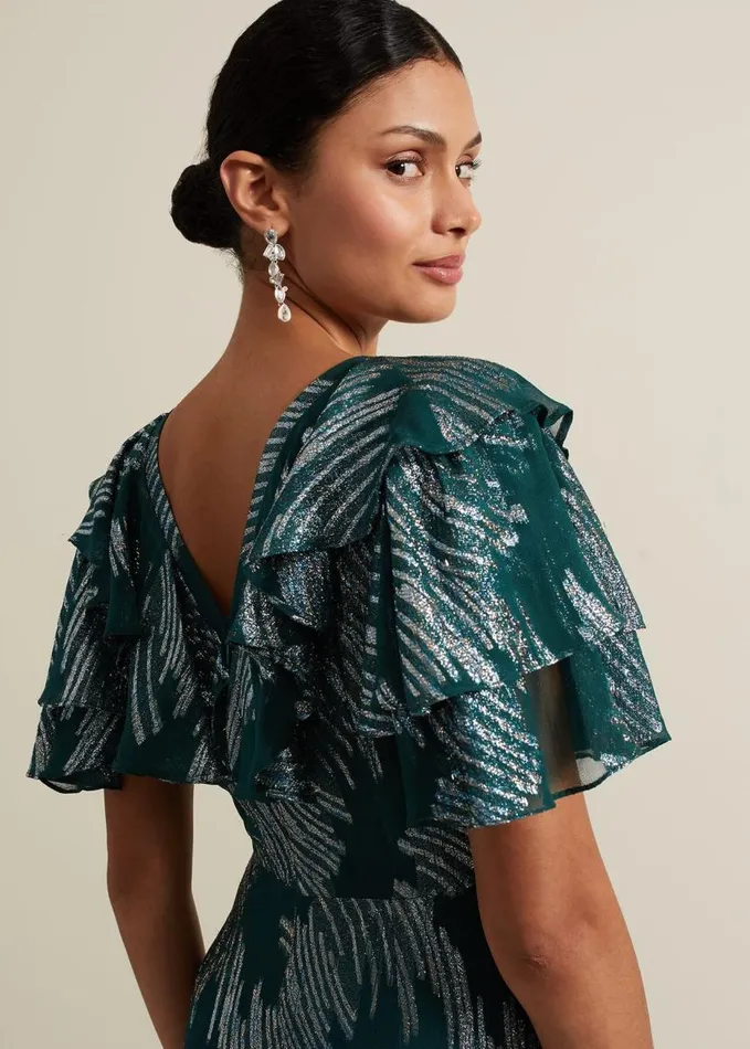 Phase Eight Marzia Teal Fil Coupe Maxi Dress Teal Women Dresses