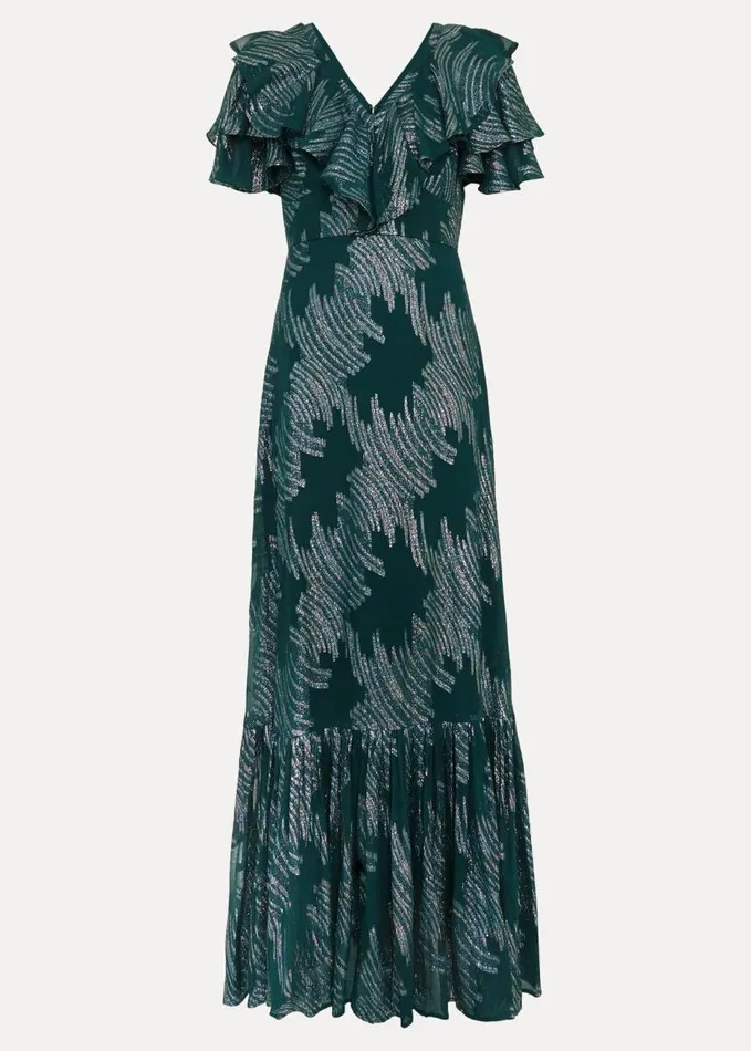 Phase Eight Marzia Teal Fil Coupe Maxi Dress Teal Women Dresses