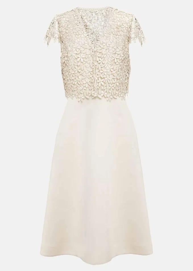 Phase Eight Maxine Lace Fit And Flare Dress Cream Women Dresses