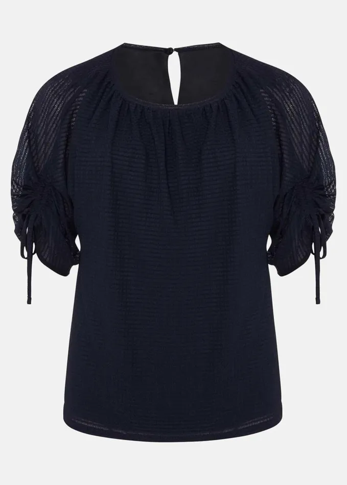 Phase Eight Meda Textured Jersey Top Navy Women Tops and TShirts