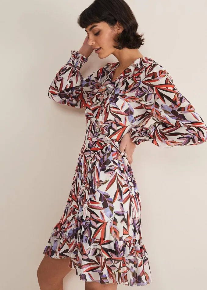 Phase Eight Melinda Leaf Print Mini Dress Ivorymulti Women Dresses