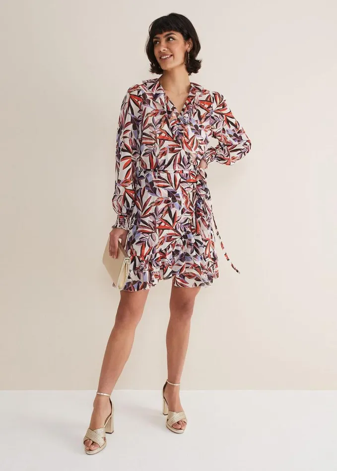 Phase Eight Melinda Leaf Print Mini Dress Ivorymulti Women Dresses