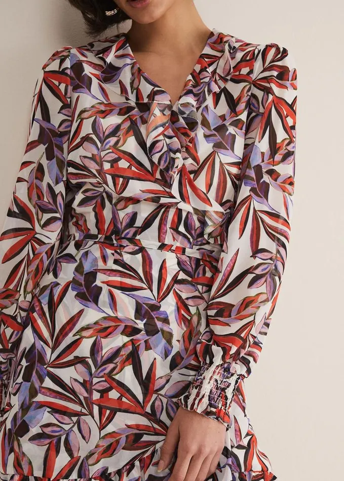 Phase Eight Melinda Leaf Print Mini Dress Ivorymulti Women Dresses