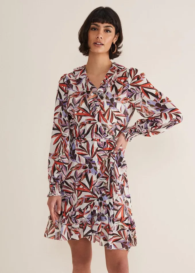 Phase Eight Melinda Leaf Print Mini Dress Ivorymulti Women Dresses