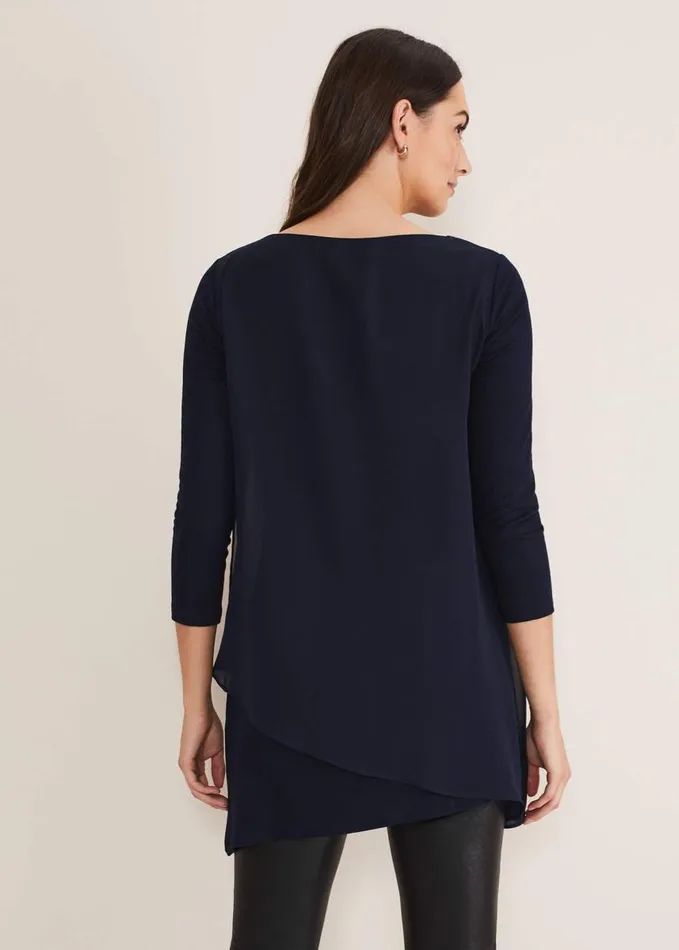 Phase Eight Mika Longline Top Midnight Women Tops and TShirts