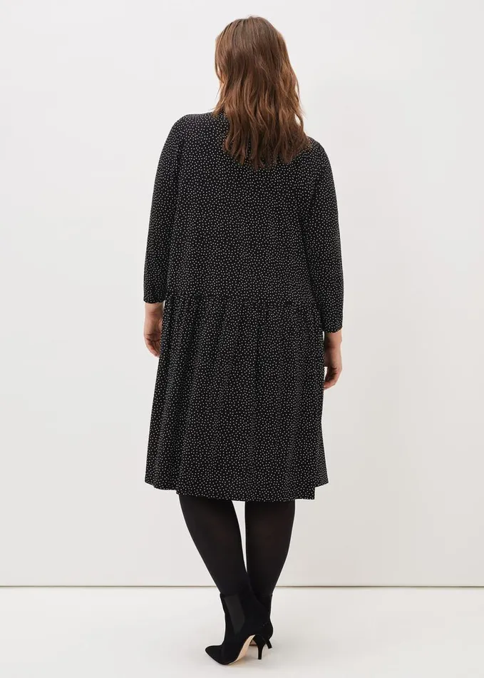 Phase Eight Mina Spot Jersey Dress Black Women Dresses