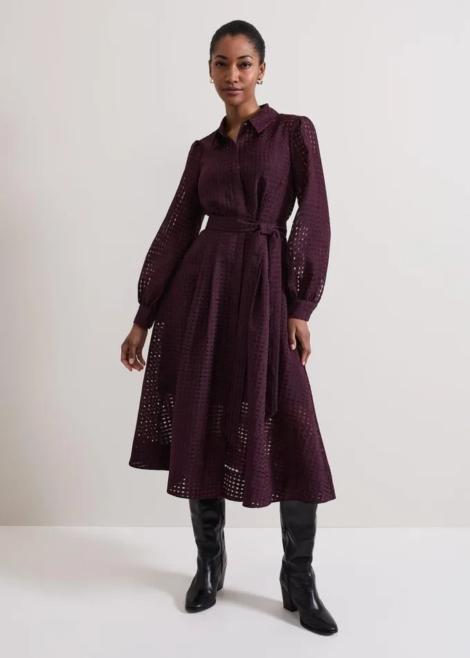 Phase Eight Natalie Burgundy Shirt Dress Burgundy Women Dresses