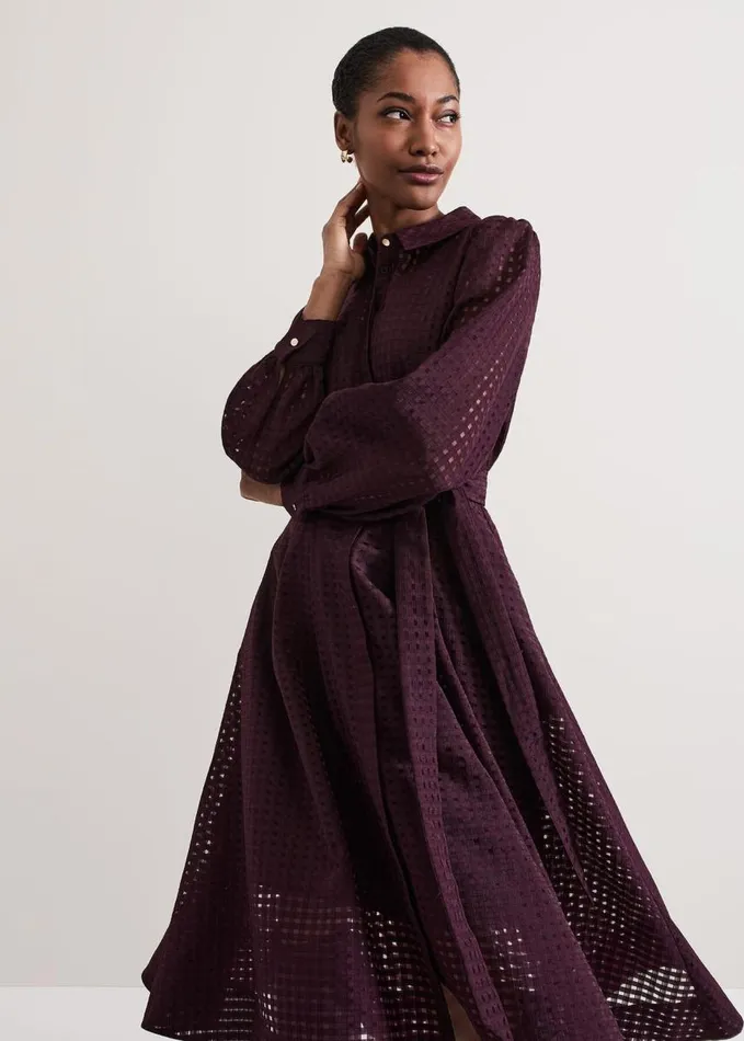 Phase Eight Natalie Burgundy Shirt Dress Burgundy Women Dresses