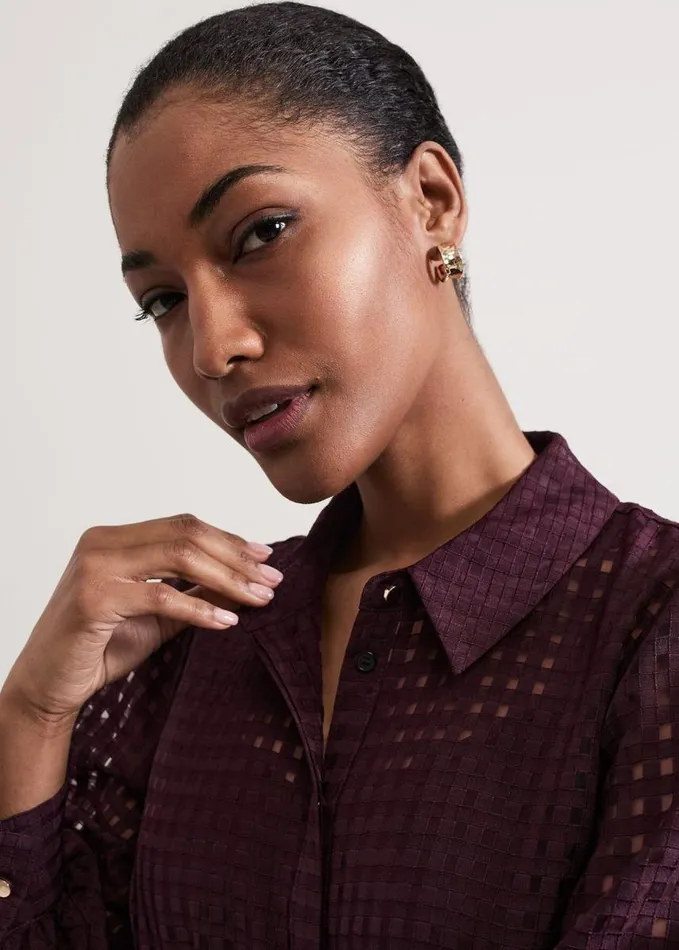 Phase Eight Natalie Burgundy Shirt Dress Burgundy Women Dresses