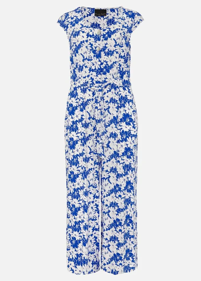 Phase Eight Nerissa Floral Wide Leg Jumpsuit Bluewhite Women Dresses
