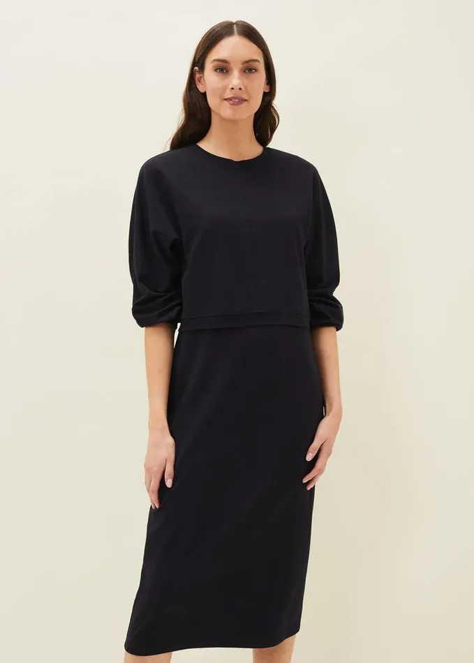 Phase Eight Nici Two Piece Jersey Dress Navy Women Dresses